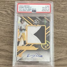 Panini 2022 Limited Kenny Pickett Rookie Patch Auto Gold /49 Steelers