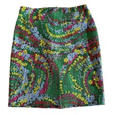 Talbots Skirt Womens 8P Multicolor Floral Knee Length Lined Retro Cottagecore