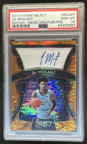 2019-20 Select Ja Morant Rookie Neon Orange Pulsar RC Auto #/35 PSA 10 GEM MINT