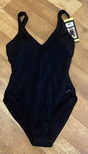 NWT Women's TYR Contour Fit Black One Piecs Swimsuit Small UPF50