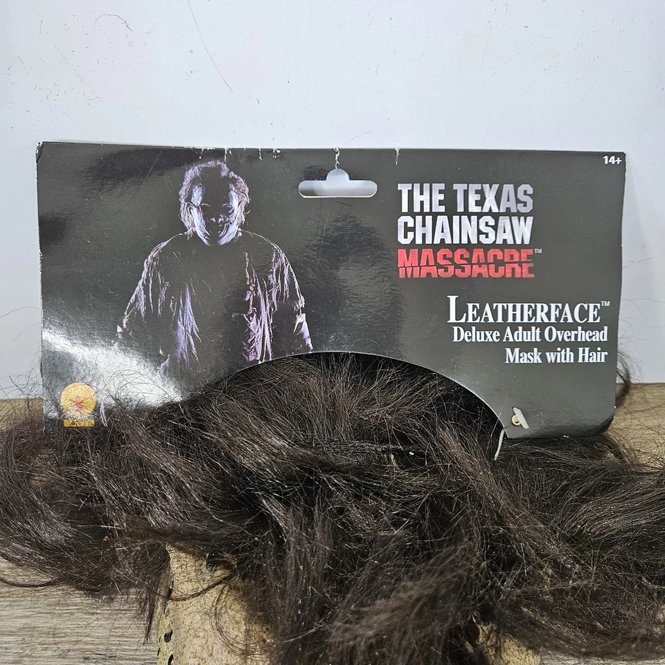 Máscara de vinilo con cabello The Texas Chainsaw Massacre Leatherface Dlx para adultos nueva con etiquetas Foto 2 de 4