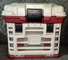 Plano 4-by Rack System Tackle Box 3500 Series 1354 Bait Storage Red & Gray