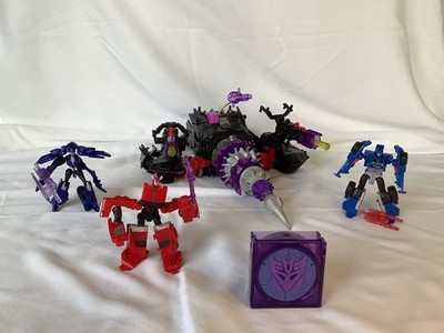 Transformers Prime Cyberverse Energon Driller with Knockout EVAC Arcee and Rumbl