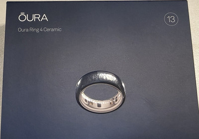 Oura Ring 4 Ceramic Midnight Size 13 Bluetooth Activity Tracker BRAND NEW