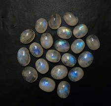 Cabujón ovalado de fuego azul natural de 63,50 quilates, piedra lunar...