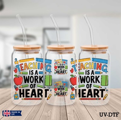 Lehrer Zitate UV DTF Aufkleber - 16 Unzen Libbey Dose Glasfolie zs84