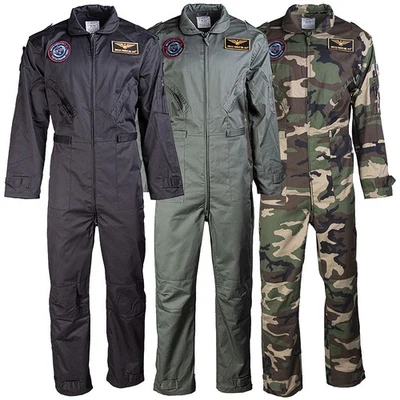 Fliegerkombi Kids mit Abzeichen Kinder Armee Overall Pilotenkombi Panzerkombi - Bild 1 von 2