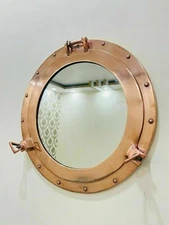 Nautical 17" Aluminum Copper Antique Beautiful Window Ship Porthole Mirror Décor