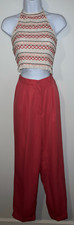 VTG Women  s Cuffed High Waist Trouser Pink/Melon 10T