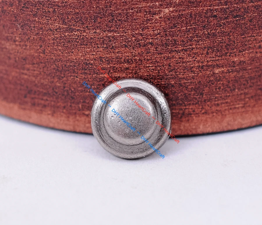 50X Retro Silver Round Metal Leathercraft Decorative Fast Rivet Stud Conchos - Image 2 of 4