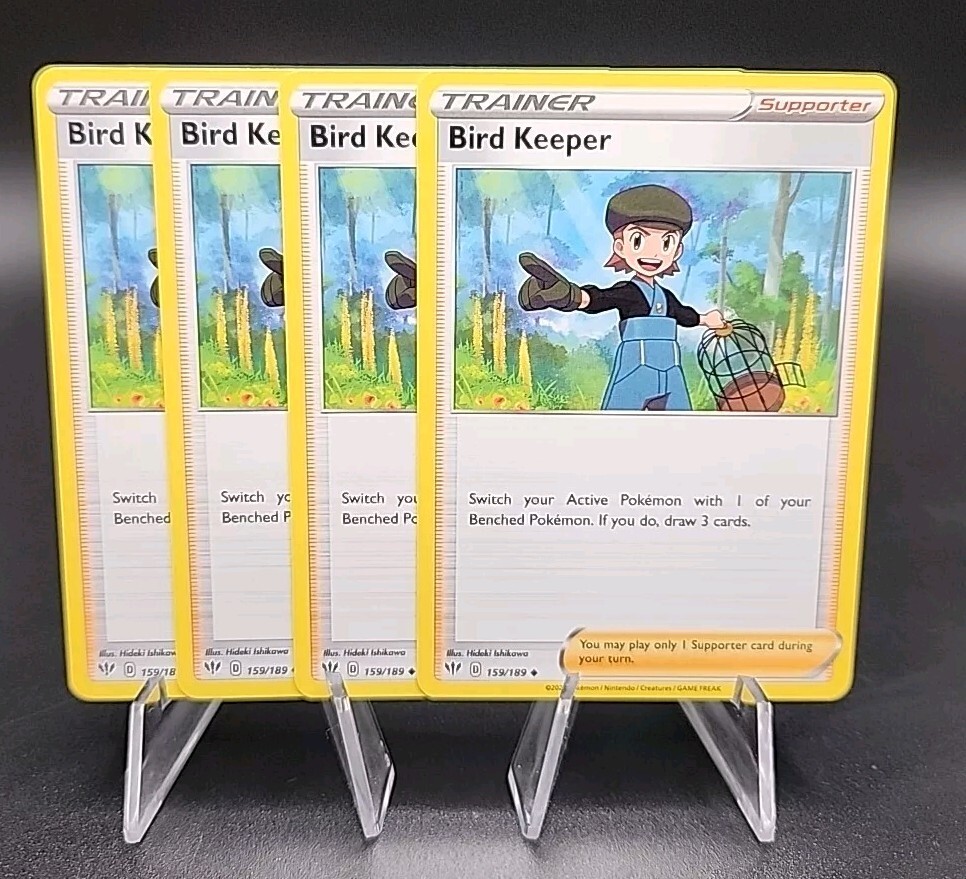 Pokemon Bird Keeper Uncommon x4 Playset Trainer 159/189 Darkness Ablaze