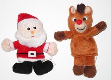 2 Starbucks Finger Puppets Rudolph  Santa