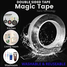 ALIEN NANO TAPE Double Side Reusable Removable Adhesive NO NAILS, HOOKS, SCREWS"