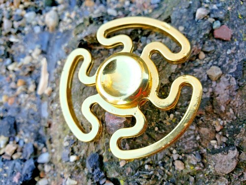 Gold Fidget Spinner All Metal Toys Kids Adults Boys Girls ADHD Focus Stress - Picture 8 of 12