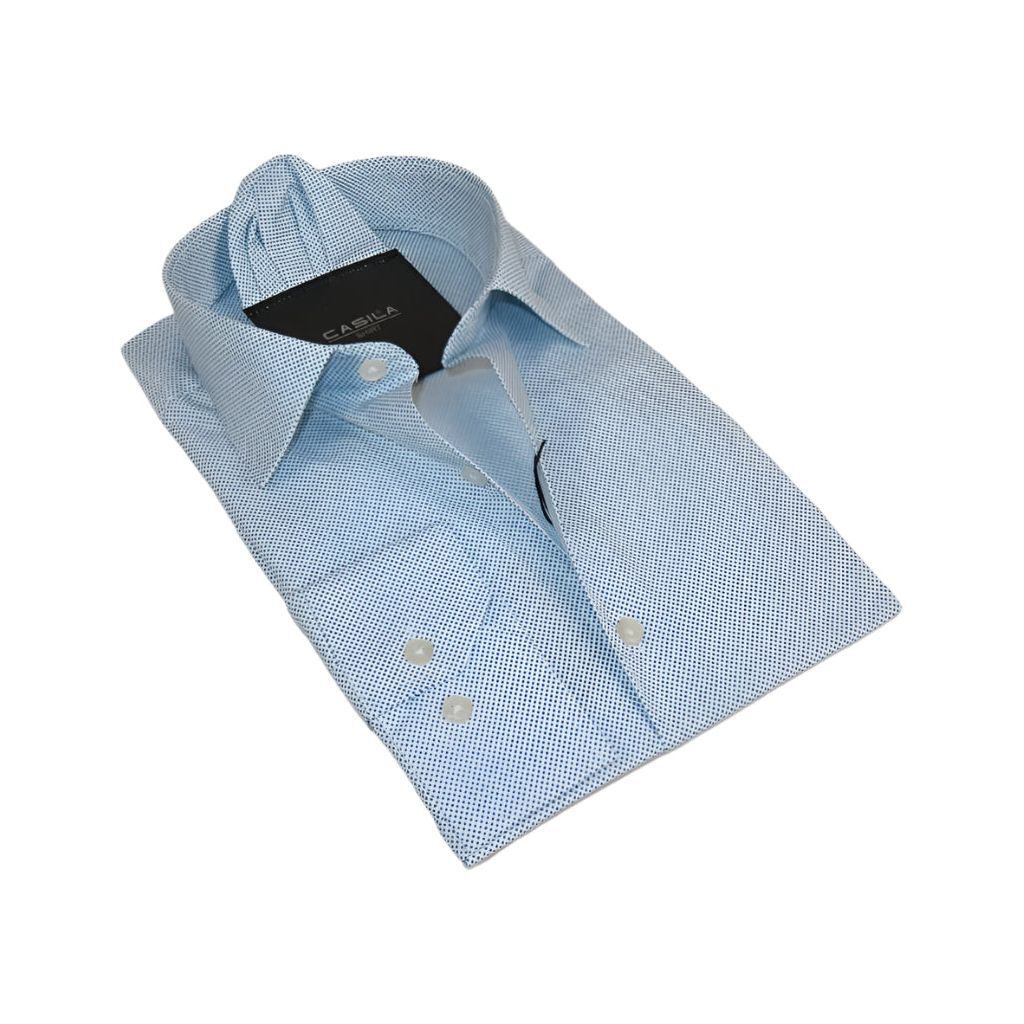 Мужская рубашка Hankie CASILA Турция из смеси хлопка с длинными рукавами 501970-06 в синий горошек 9190₽