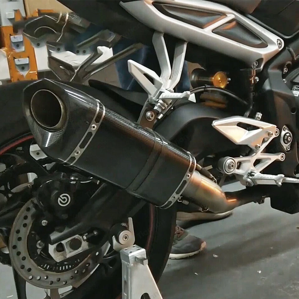 Exhaust Header Mid Pipe 51mm Muffler For Triumph Street Triple 765R 2017-2024 Foto 3 de 4