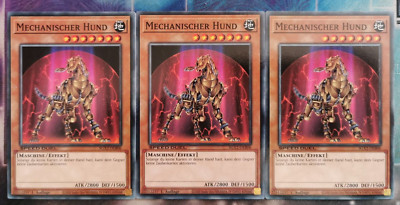 3x Mechanischer Hund SGX2-DEB06 Common Deutsch 1.Auflage Playset NM Yu-Gi-Oh