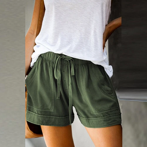 Damen Bermuda Kurze Hose Sommerhose Kordelzug Freizeithose Tasche Strandhose DE - Bild 5 von 38
