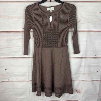 brown flare sleeve dress Hague Sweater Dress In Brown main image 1