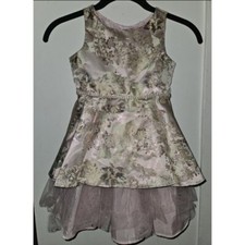  SWEET HEART ROSE Blush Brocade Layers of Tulle Sleeveless Dress Girls Size 5