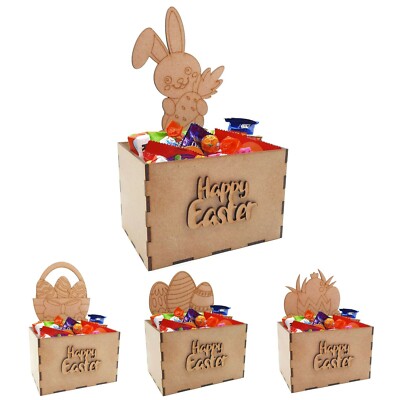 Osterei Leckerli Box Korb Geschenk befüllbar Bastelset MDF Holz Schokoladenhalter