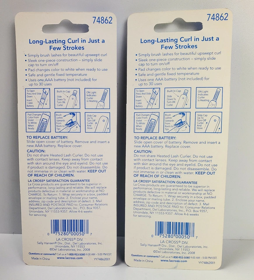 Nuevo (2) RIZADOR DE PESTAÑAS TÉRMICO LA CROSS Sally Hansen 74862 *raro Foto 3 de 3