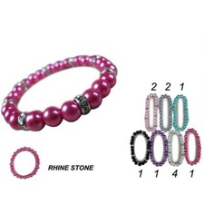 12 pcs Women Girl Rhinestone Bead Bracelets Stretch Assorted Color Jewelry Lots