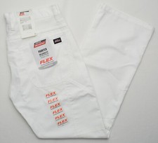 Genuine Dickies 11296 NEW Men's White Relaxed Fit Tool Pockets Painter Pants