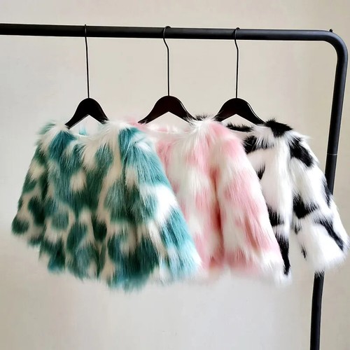 Autumn Winter Girls Warm Furry Faux Fur Jackets Kid Fashion Parkas Coats 12m-12T - Picture 7 of 14