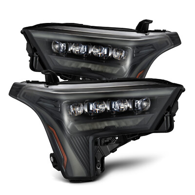 For 22-26 Sequoia Tundra Amber DRL Alpha Black Nova LED Headlights Headlamps