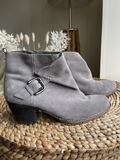 Marks & Spencer Indigo Collection grey suede leather boots UK 6.5