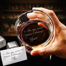 Custom Handwritten Whiskey Glass Gifts - Pers...