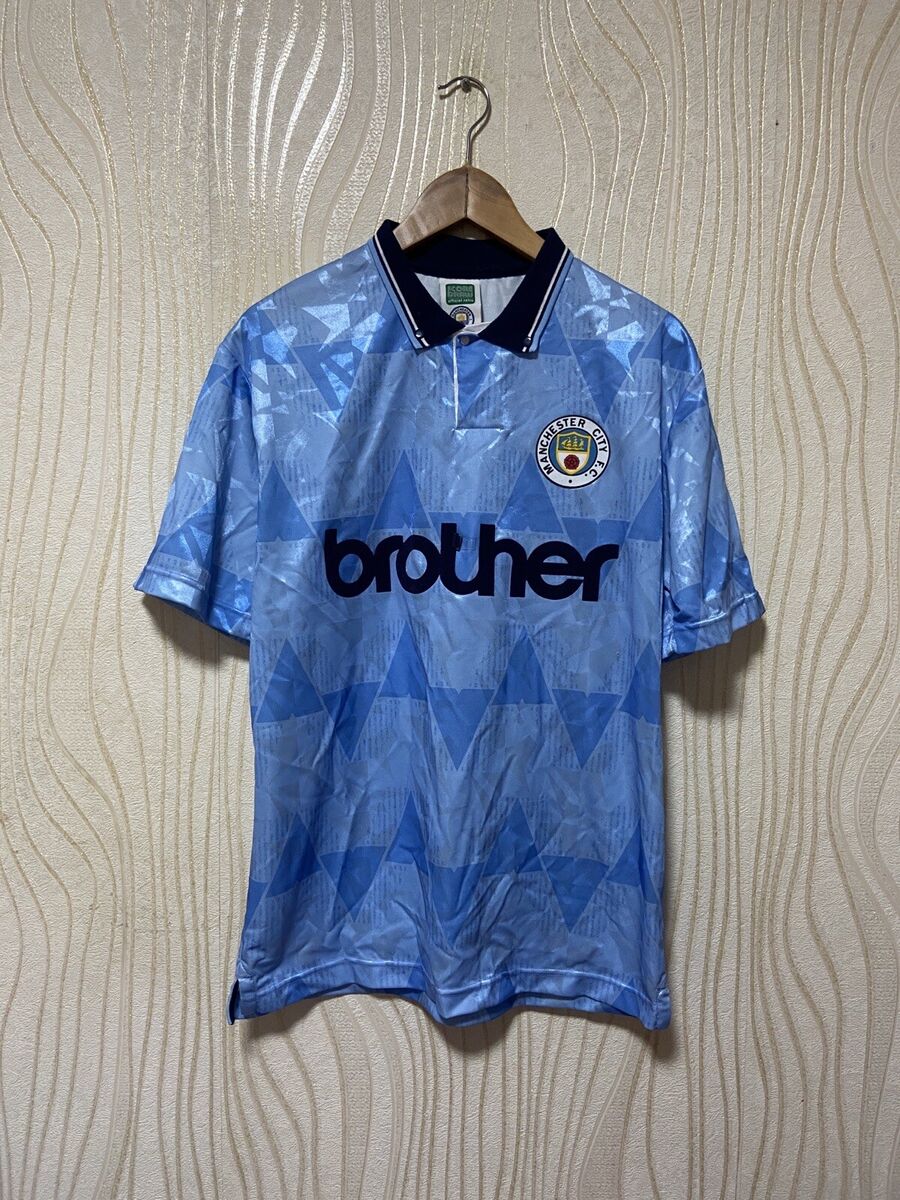 MANCHESTER CITY 1992 HOME FOOTBALL SHIRT SOCCER JERSEY SCORE MANCHESTER CITY 1992 HOME FOOTBALL SHIRT SOCCER JERSEY SCORE