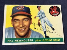 E4-34 BASEBALL CARD - HAL NEWHOUSER CLEVELAND INDIANS - 1956 TOPPS - CARD #24