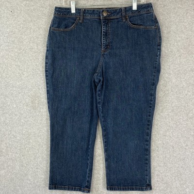 St Johns Bay Capri Jeans Womens 16 Blue High Rise Stretch Crop Med Wash  Denim | eBay