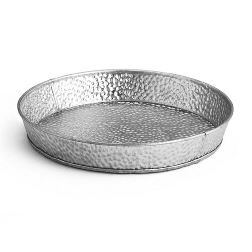 Tablecraft GP8 8 1/2 in Round Galvanized Steel Dinner Platter