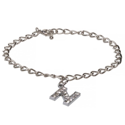 PULSERA DE LETRAS INICIALES, Plata + Cristal, Alfabeto Personalizado - Elige el Tuyo - Imagen 30 de 51
