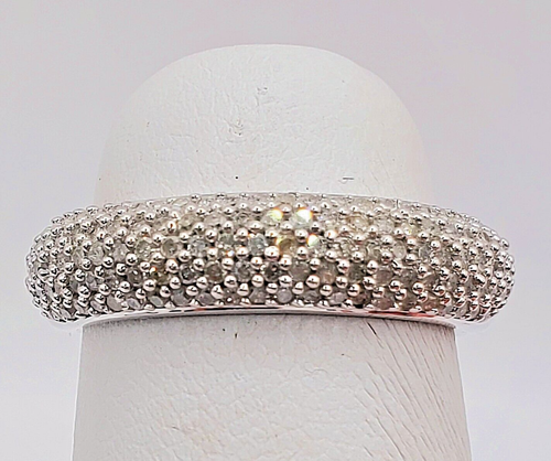 Diamond Band Ring Size 8 in Platinum Over Sterling Silver 0.50 cwt. - Picture 4 of 24