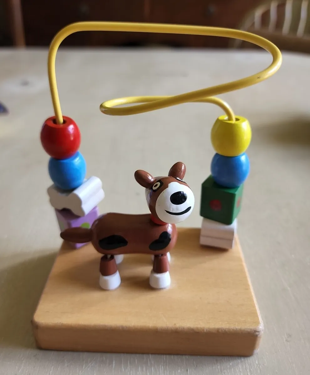 Mini Bead Maze Toy With Dog Figure