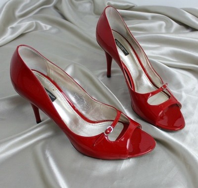 red open toe heels