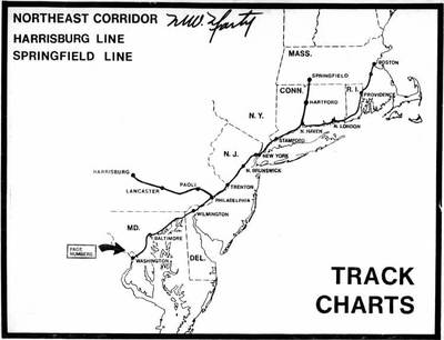 Amtrak Northeast Corridor Track Chart 1977 - PDF on CD - RailfanDepot