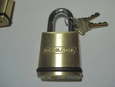 Schlage Commercial KS43D2300 Brass Padlock 1-1/2" Shackle "C" Keyway Cylinder 