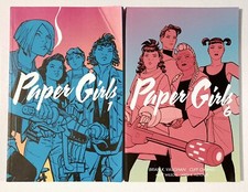 Lot of 2 Image Comics Paper Girls by Brian K. Vaughan Vol 1 & 6 Trade Paperbacks