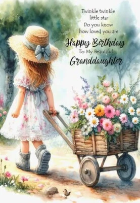 PICKTURE-THIS GREETING CARDS NEW For MY Beautiful Granddaughter A5 Birthday Card For Younger Girl