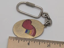 Heart and Rainbow Metallic Keychain by Gift Creations