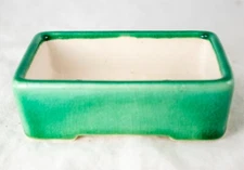 Fine Rectangular Cactus & Succulent, Shito, Mame Bonsai Pot + Mesh 4"x 3"x 1.25"