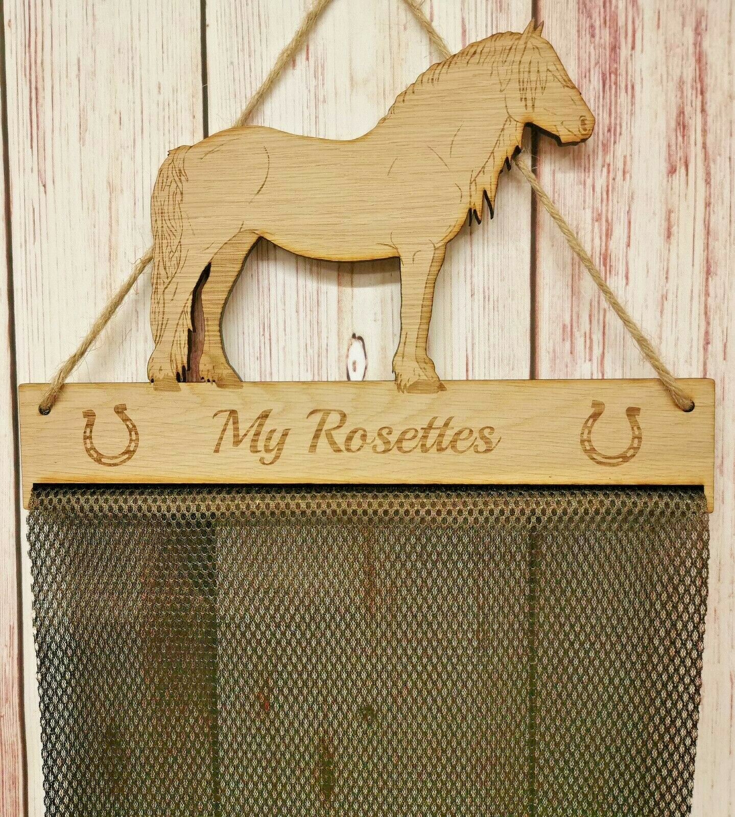 Dressage Rosette Holder – Oak Veneer, 6mm, Customizable For Horse Show Ribbons 6 thumbnail image