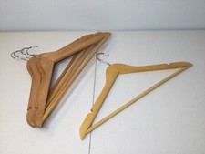 Wooden Hangers. Lot Of FIVE. Color: Natural. Silver Tone Hanger Hook. Great Cond