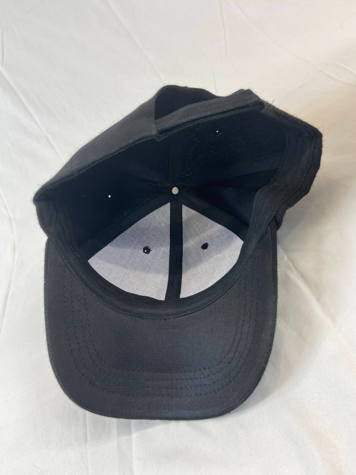 Solid Black Baseball Cap Strapback Hat Adjustable… - image 7