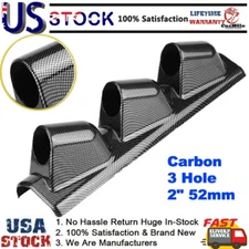 Carbon 3 Hole Mount Gauge Holder 2" 52mm Left Hand Drive Pod A Pillar Triple